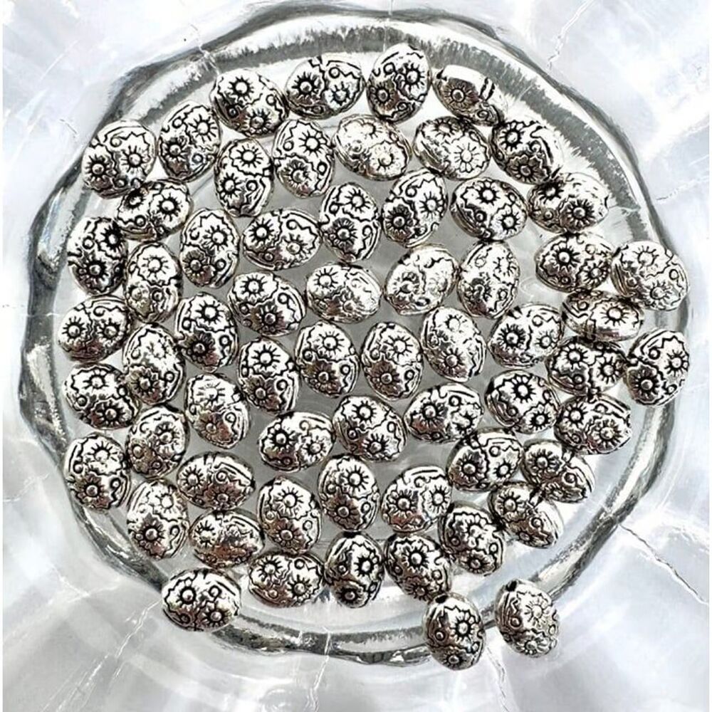 60pcs Beads for Jewelry #21972 Tibetan Silver Beads